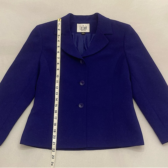 ⭐️ Vintage Le Suit Dark Blue Blazer Size 6P - Picture 8 of 12